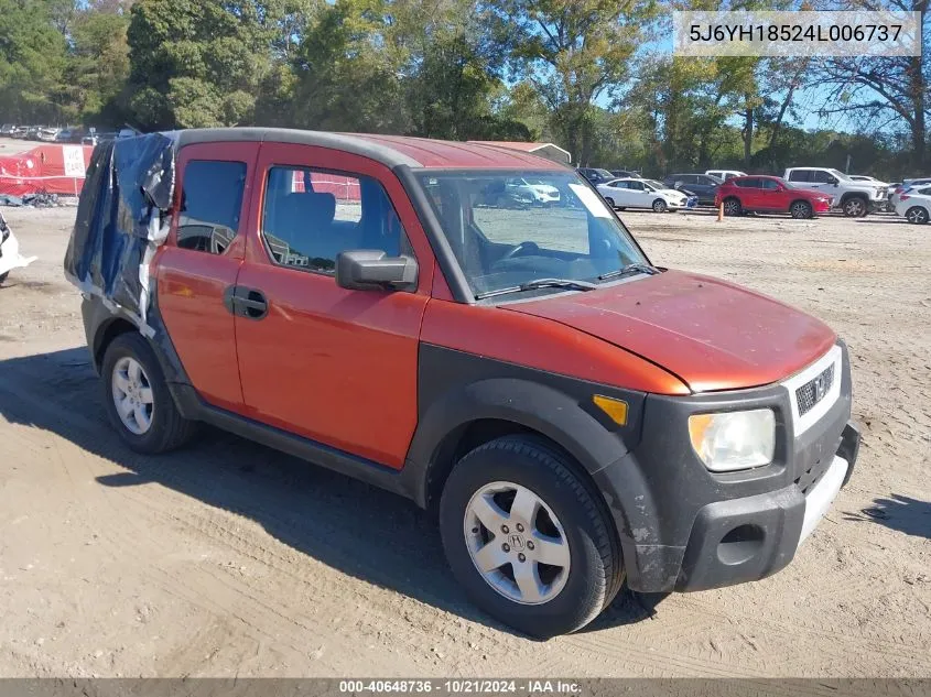 2004 Honda Element Ex VIN: 5J6YH18524L006737 Lot: 40648736