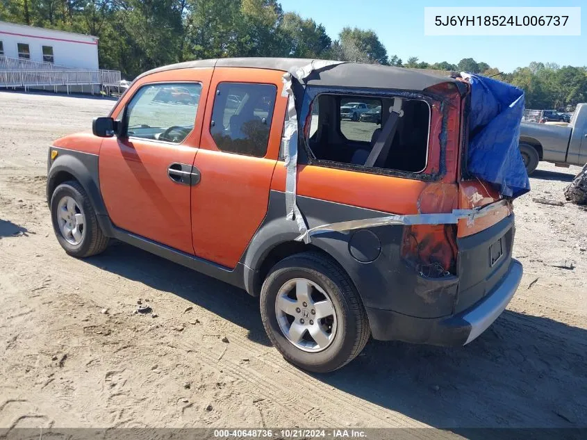 2004 Honda Element Ex VIN: 5J6YH18524L006737 Lot: 40648736