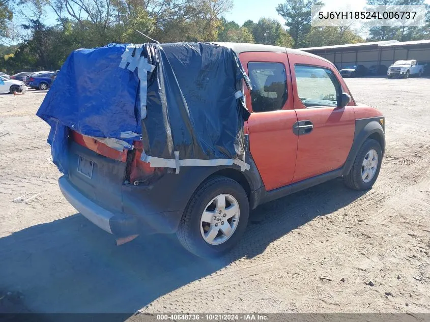 2004 Honda Element Ex VIN: 5J6YH18524L006737 Lot: 40648736