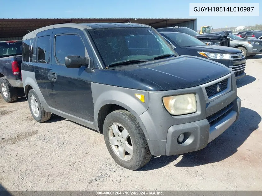 2004 Honda Element Ex VIN: 5J6YH18514L010987 Lot: 40661264