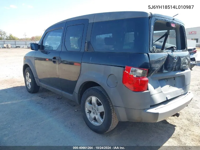 2004 Honda Element Ex VIN: 5J6YH18514L010987 Lot: 40661264