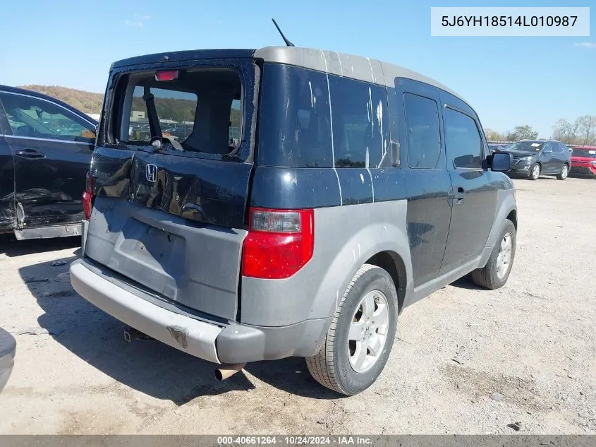 2004 Honda Element Ex VIN: 5J6YH18514L010987 Lot: 40661264