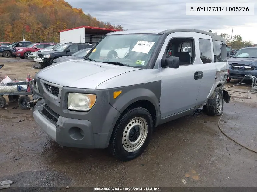 2004 Honda Element Lx VIN: 5J6YH27314L005276 Lot: 40665784