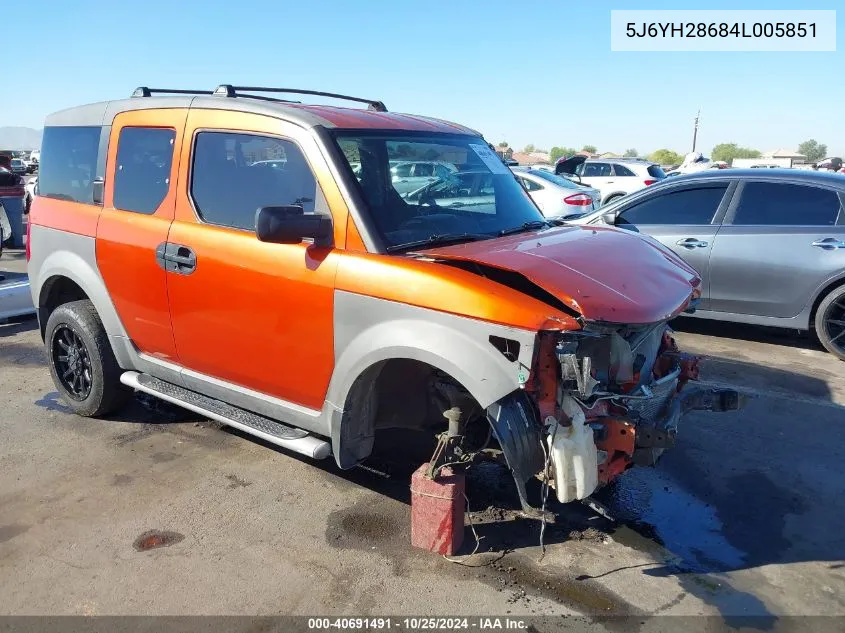 2004 Honda Element Ex VIN: 5J6YH28684L005851 Lot: 40691491