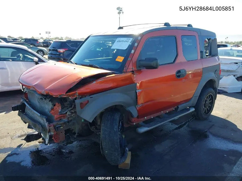 2004 Honda Element Ex VIN: 5J6YH28684L005851 Lot: 40691491