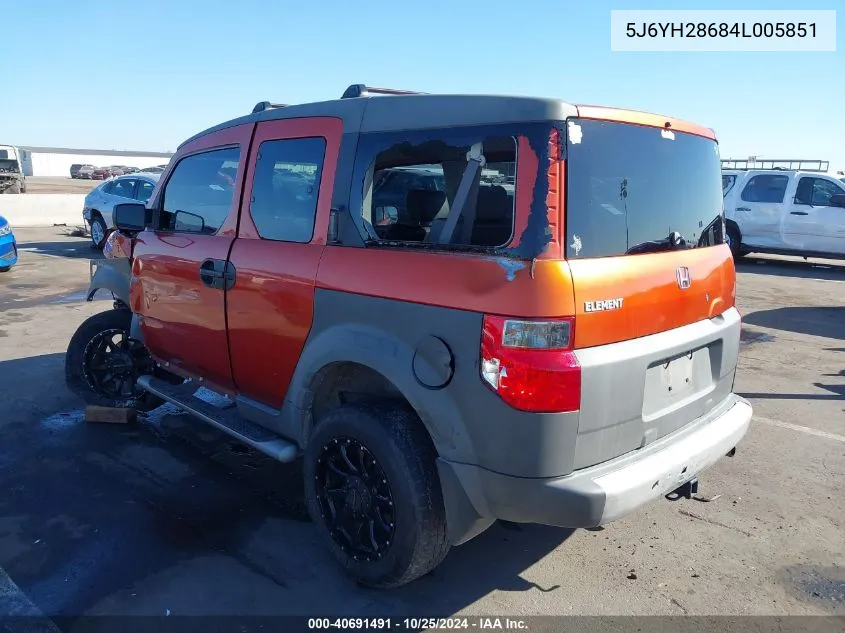 2004 Honda Element Ex VIN: 5J6YH28684L005851 Lot: 40691491