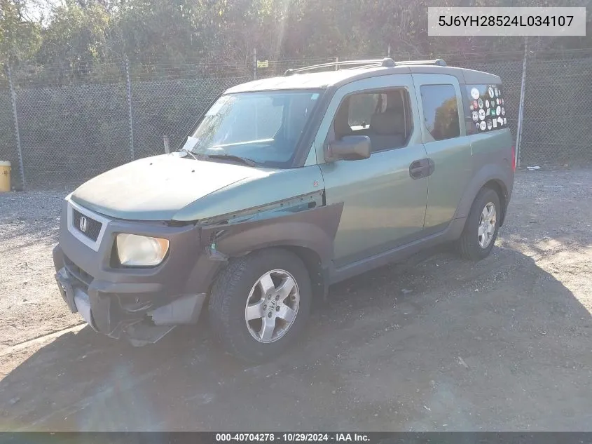 2004 Honda Element Ex VIN: 5J6YH28524L034107 Lot: 40704278