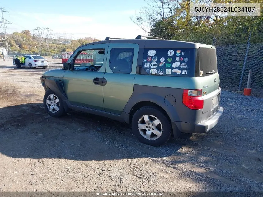 2004 Honda Element Ex VIN: 5J6YH28524L034107 Lot: 40704278