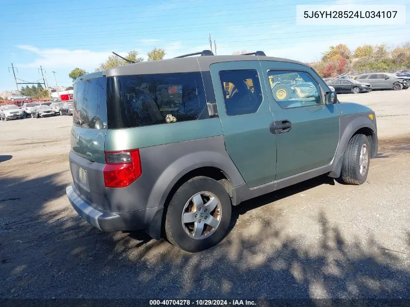 2004 Honda Element Ex VIN: 5J6YH28524L034107 Lot: 40704278