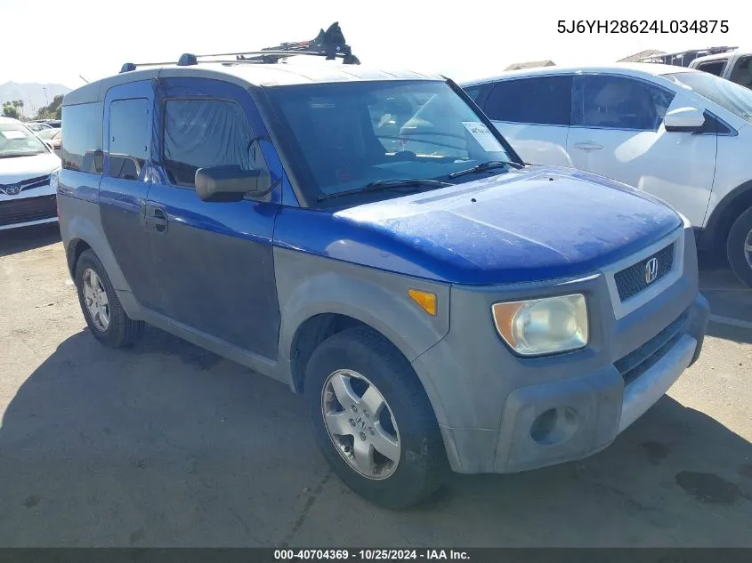 2004 Honda Element Ex VIN: 5J6YH28624L034875 Lot: 40704369