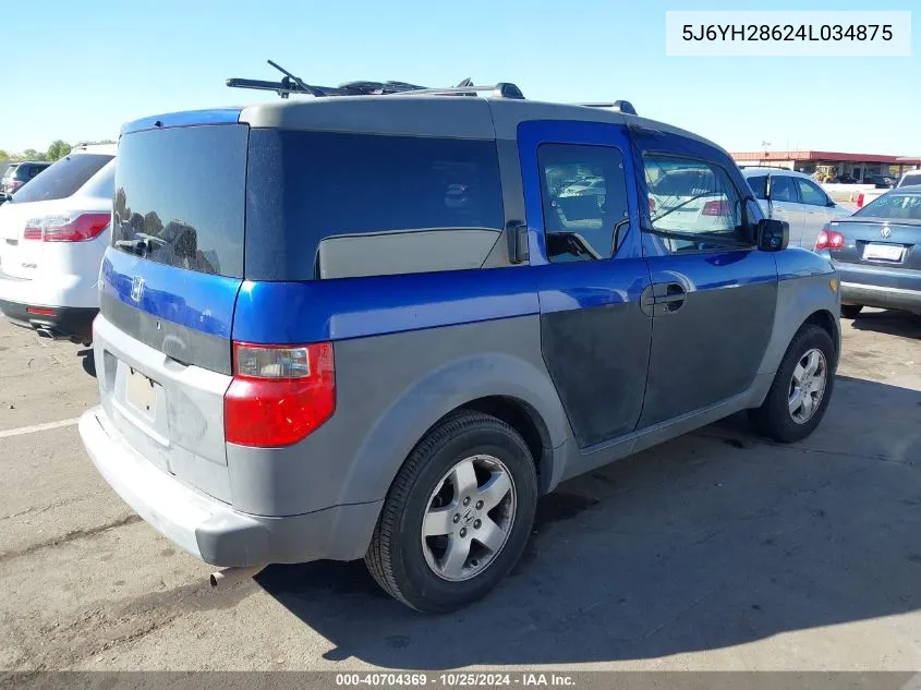 2004 Honda Element Ex VIN: 5J6YH28624L034875 Lot: 40704369