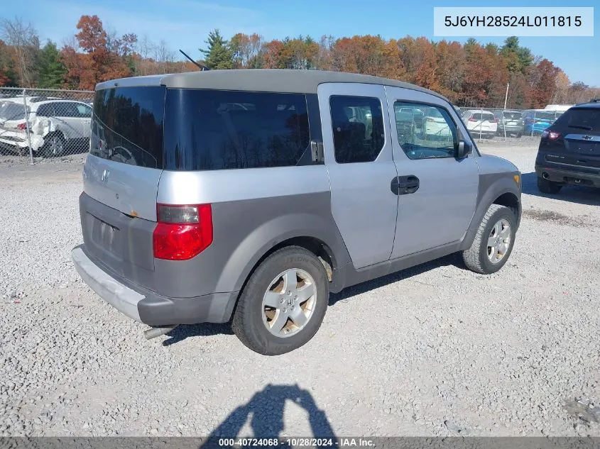 2004 Honda Element Ex VIN: 5J6YH28524L011815 Lot: 40724068