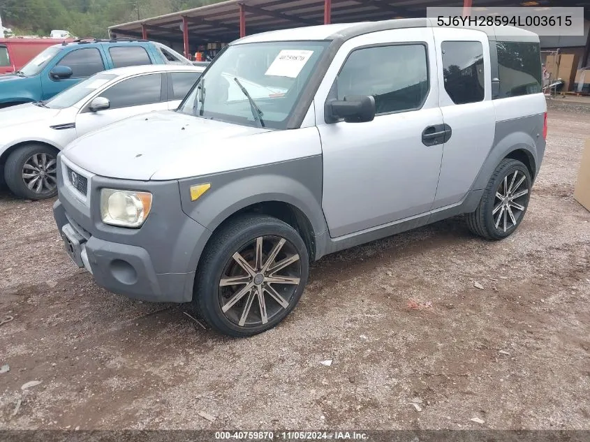 2004 Honda Element Ex VIN: 5J6YH28594L003615 Lot: 40759870