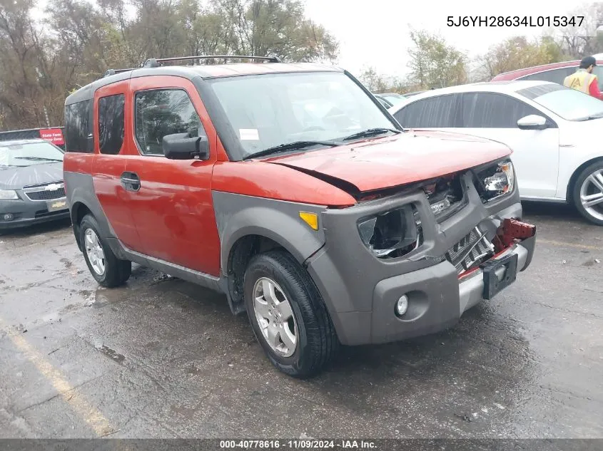 2004 Honda Element Ex VIN: 5J6YH28634L015347 Lot: 40778616