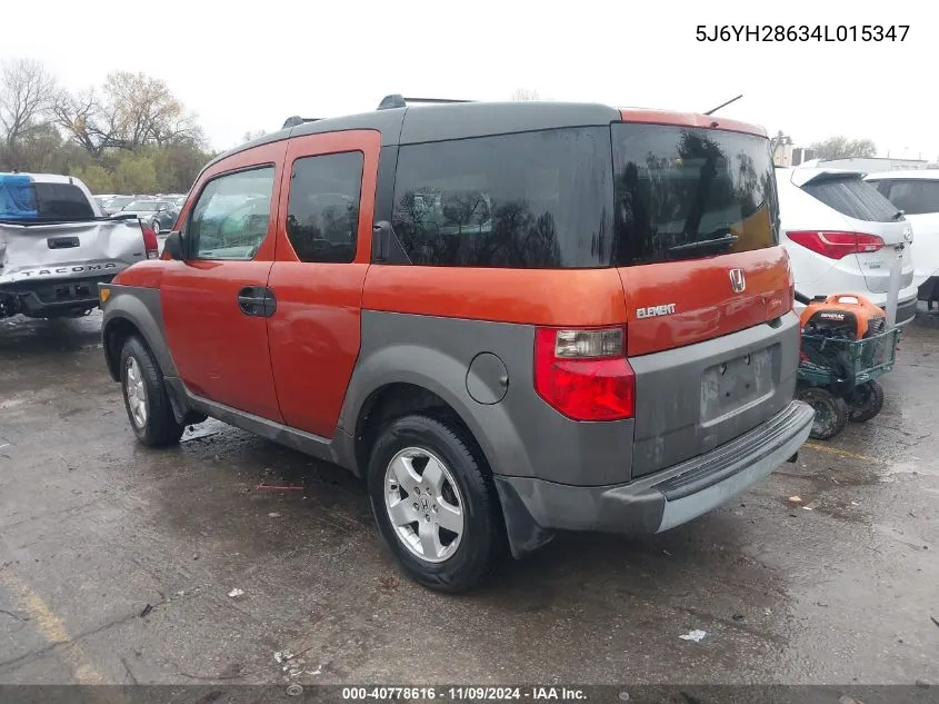 2004 Honda Element Ex VIN: 5J6YH28634L015347 Lot: 40778616