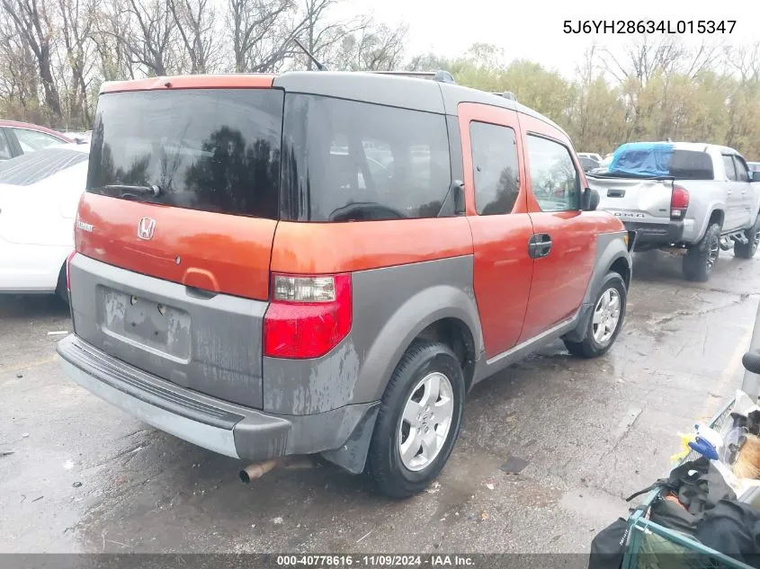 2004 Honda Element Ex VIN: 5J6YH28634L015347 Lot: 40778616