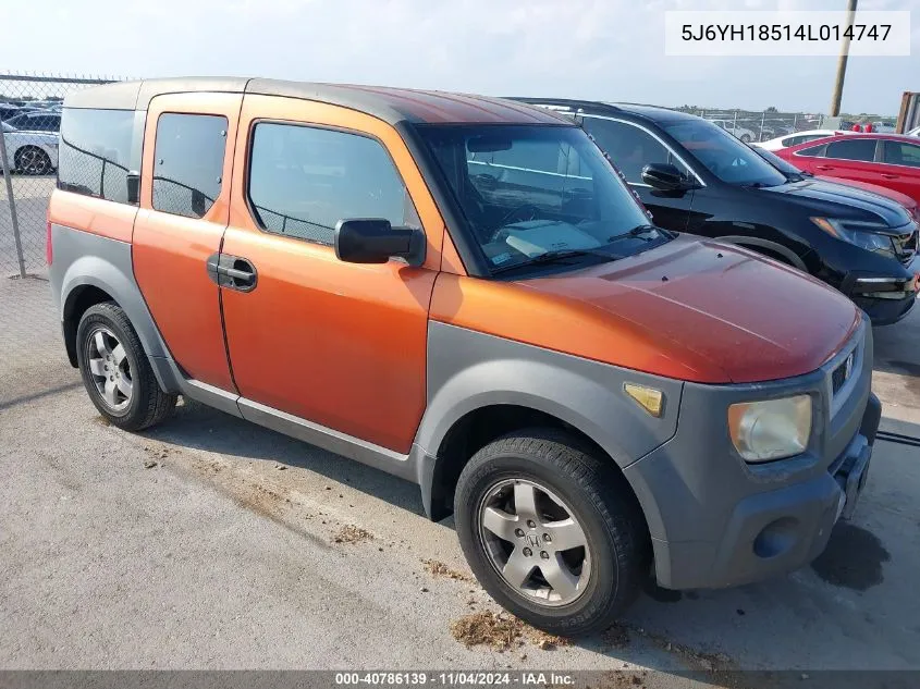 2004 Honda Element Ex VIN: 5J6YH18514L014747 Lot: 40786139