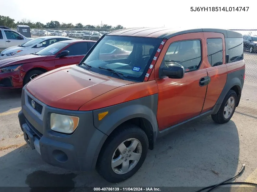 2004 Honda Element Ex VIN: 5J6YH18514L014747 Lot: 40786139