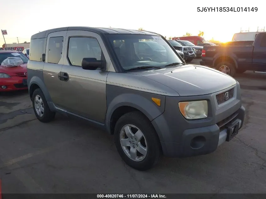 2004 Honda Element Ex VIN: 5J6YH18534L014149 Lot: 40820746