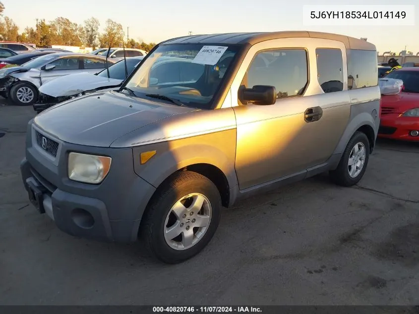 2004 Honda Element Ex VIN: 5J6YH18534L014149 Lot: 40820746