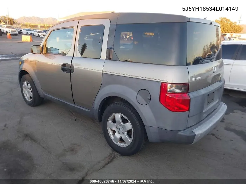 2004 Honda Element Ex VIN: 5J6YH18534L014149 Lot: 40820746