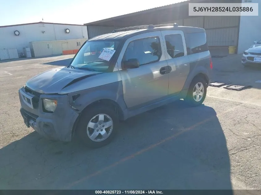 2004 Honda Element Ex VIN: 5J6YH28524L035886 Lot: 40825723