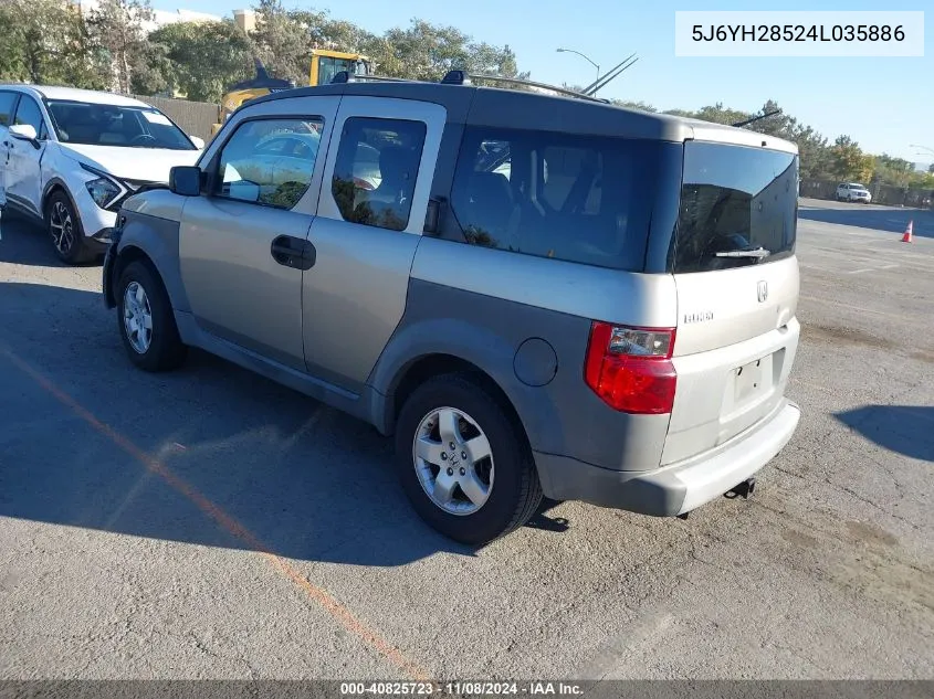 2004 Honda Element Ex VIN: 5J6YH28524L035886 Lot: 40825723