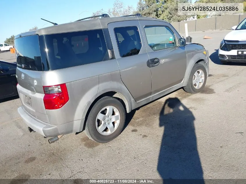 2004 Honda Element Ex VIN: 5J6YH28524L035886 Lot: 40825723