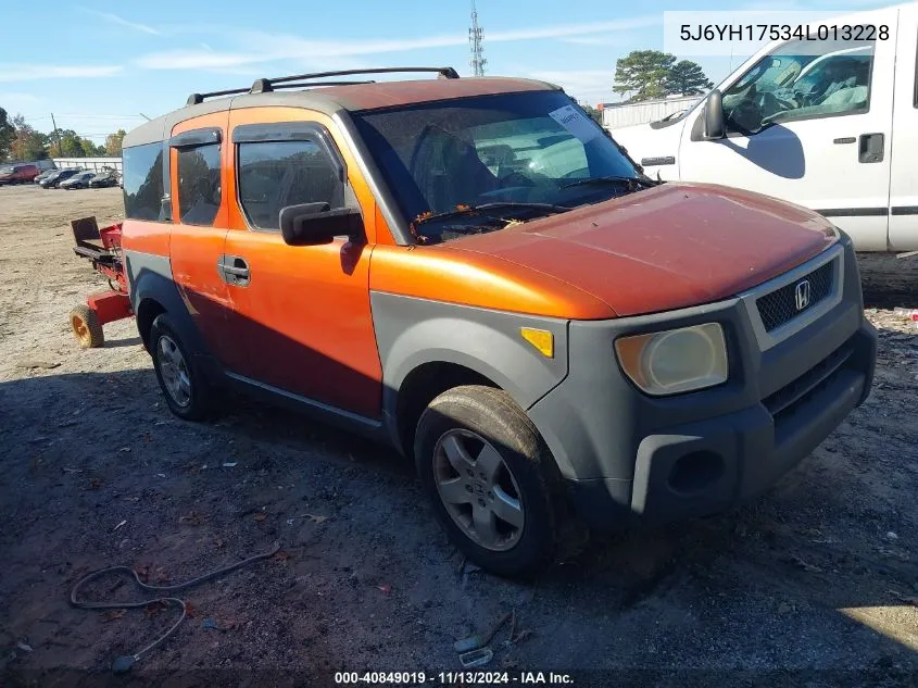 2004 Honda Element Ex VIN: 5J6YH17534L013228 Lot: 40849019