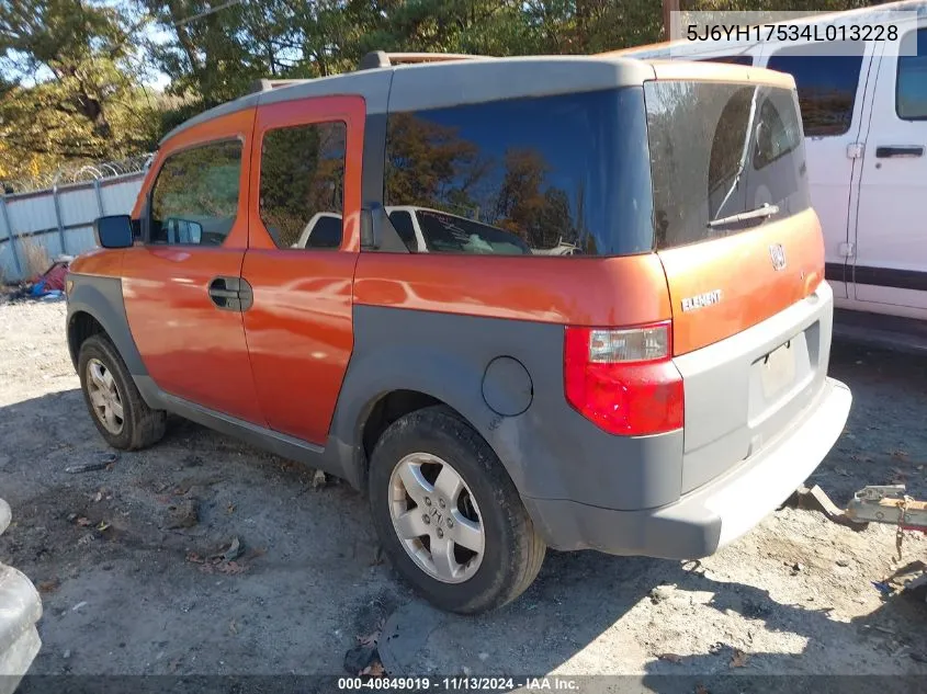 2004 Honda Element Ex VIN: 5J6YH17534L013228 Lot: 40849019