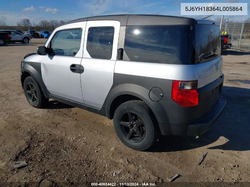 2004 Honda Element Lx VIN: 5J6YH18364L005864 Lot: 40854422