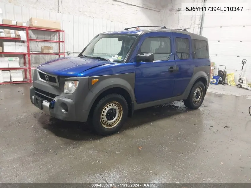 2004 Honda Element Lx VIN: 5J6YH17394L010347 Lot: 40857875