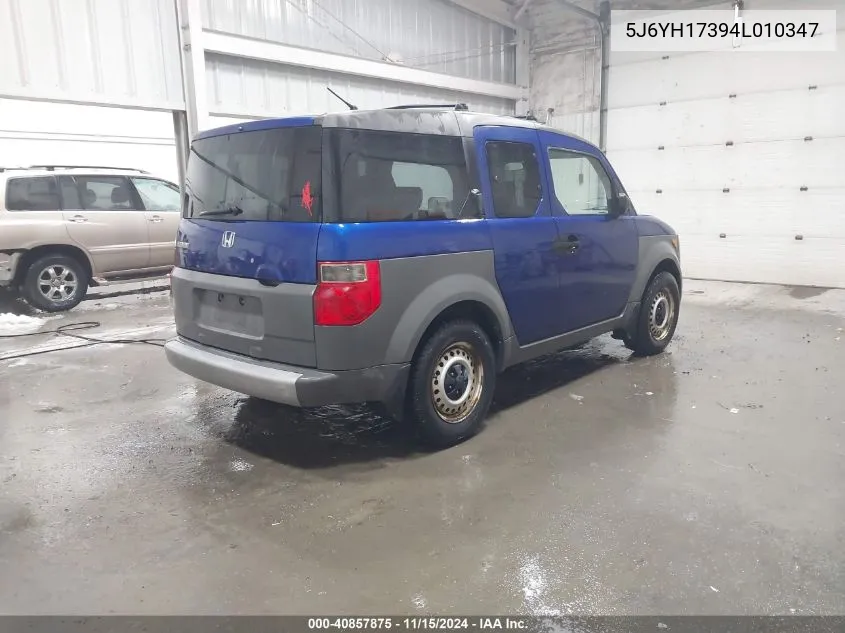 2004 Honda Element Lx VIN: 5J6YH17394L010347 Lot: 40857875