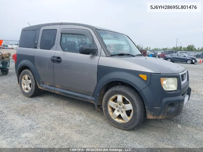 2005 Honda Element VIN: 5J6YH28695L801476 Lot: 12081913