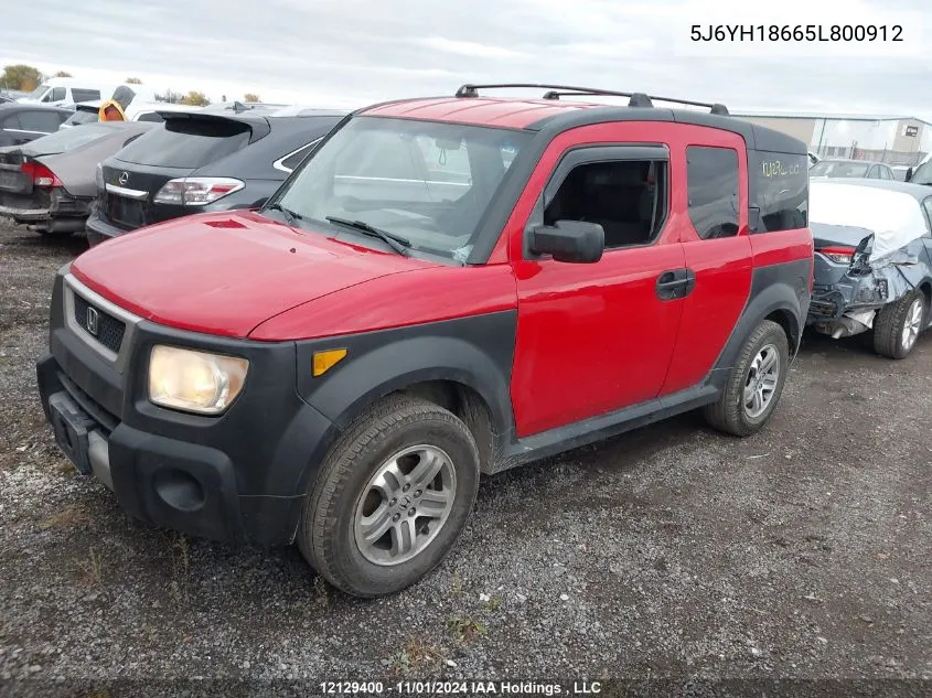 2005 Honda Element VIN: 5J6YH18665L800912 Lot: 12129400