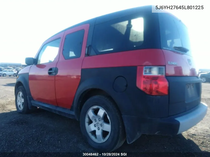 2005 Honda Element Ex VIN: 5J6YH27645L801225 Lot: 30048462