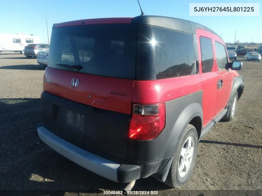 2005 Honda Element Ex VIN: 5J6YH27645L801225 Lot: 30048462