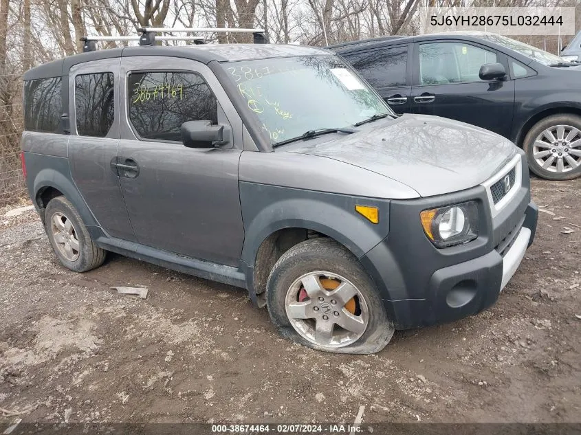 2005 Honda Element Ex VIN: 5J6YH28675L032444 Lot: 38674464