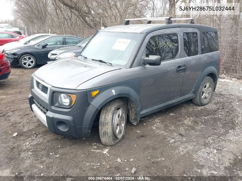 2005 Honda Element Ex VIN: 5J6YH28675L032444 Lot: 38674464