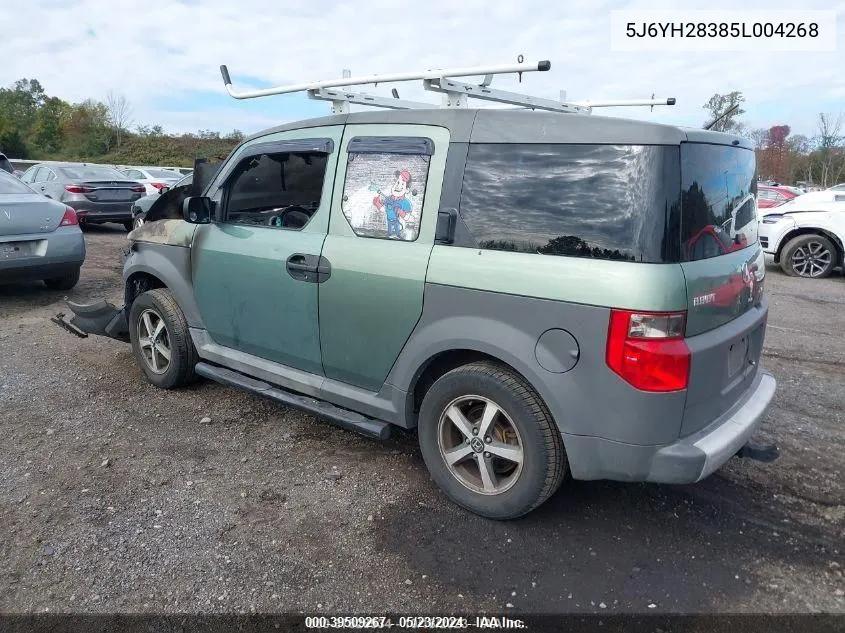 2005 Honda Element Lx VIN: 5J6YH28385L004268 Lot: 39509267