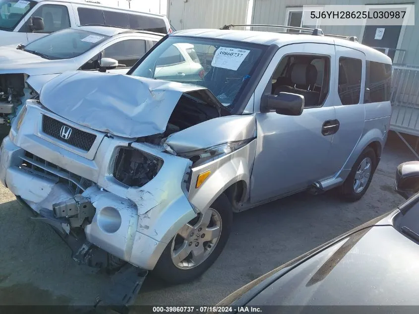 5J6YH28625L030987 2005 Honda Element Ex