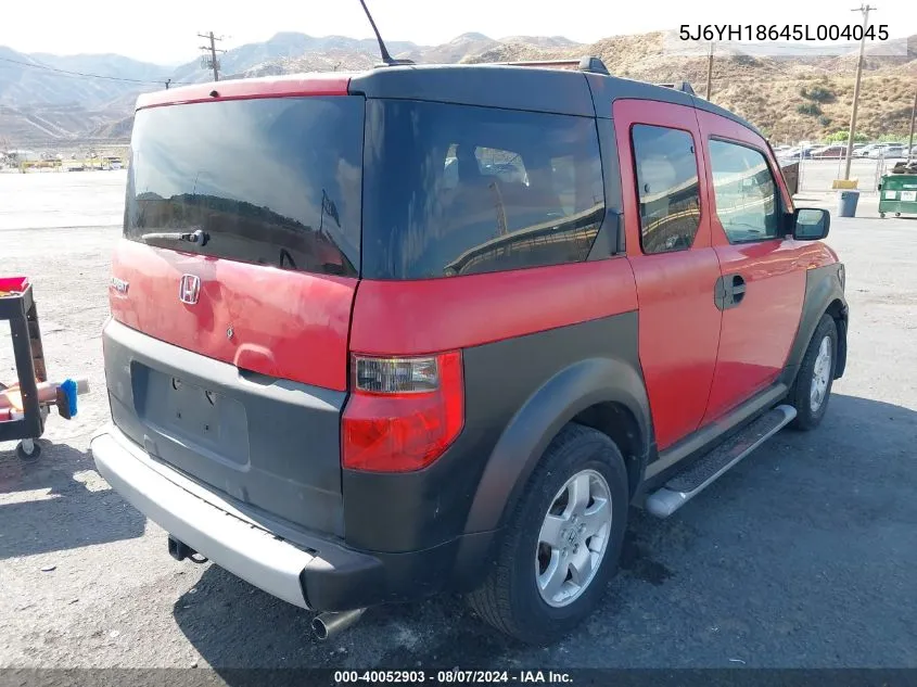 2005 Honda Element Ex VIN: 5J6YH18645L004045 Lot: 40052903