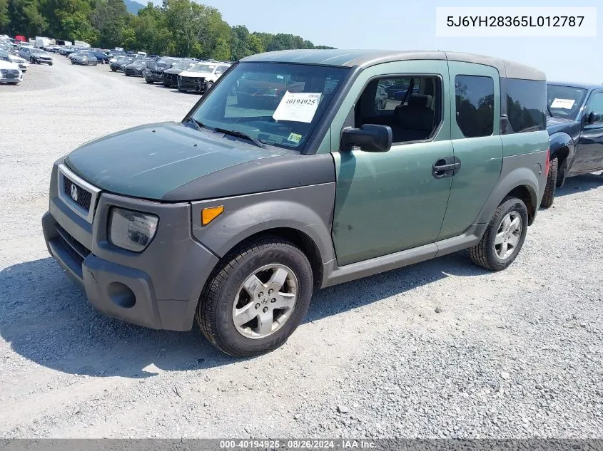 2005 Honda Element Lx VIN: 5J6YH28365L012787 Lot: 40194925