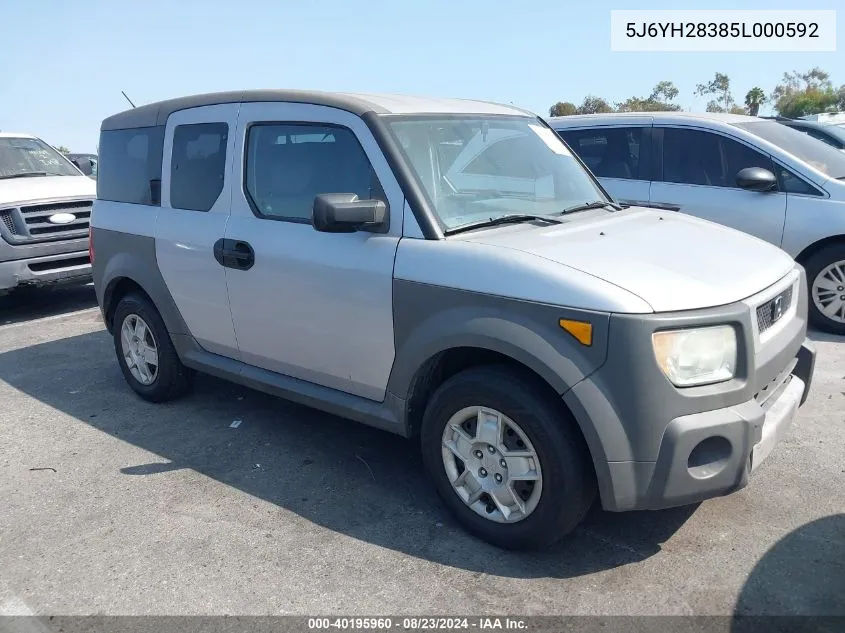 2005 Honda Element Lx VIN: 5J6YH28385L000592 Lot: 40195960