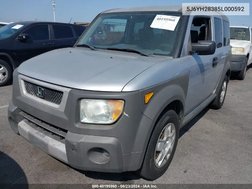 5J6YH28385L000592 2005 Honda Element Lx