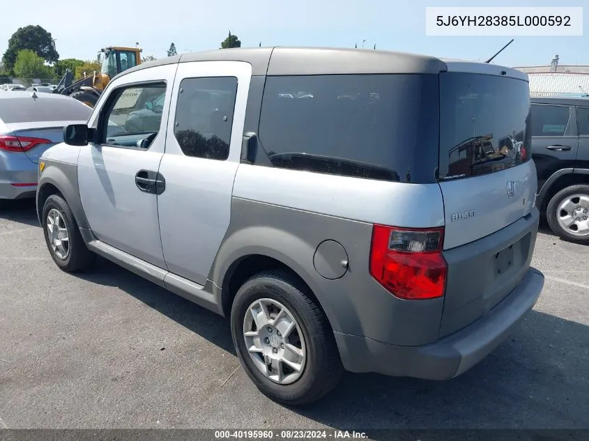 5J6YH28385L000592 2005 Honda Element Lx