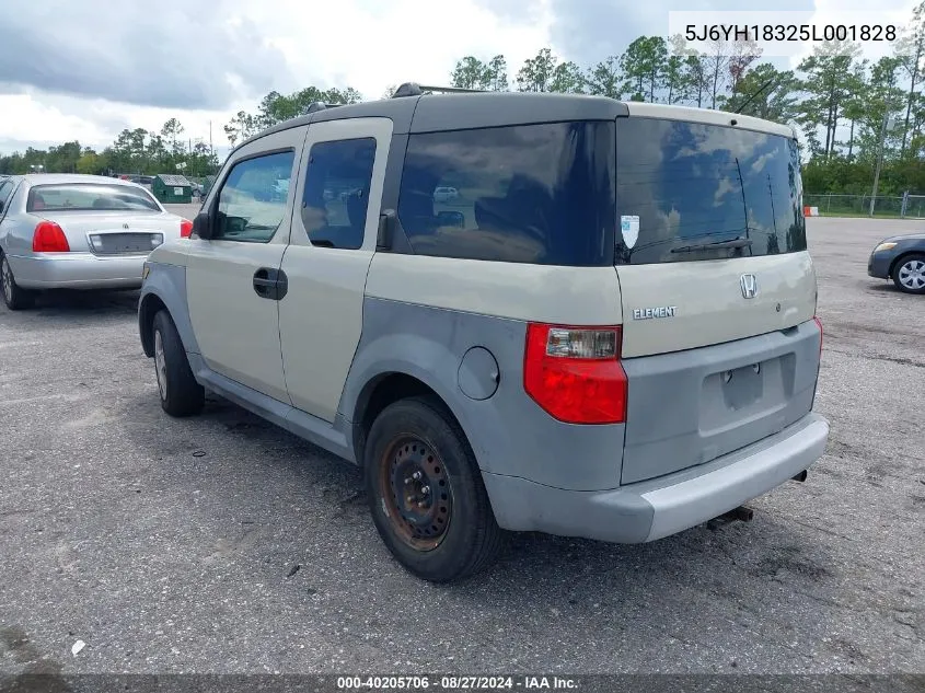 2005 Honda Element Lx VIN: 5J6YH18325L001828 Lot: 40205706