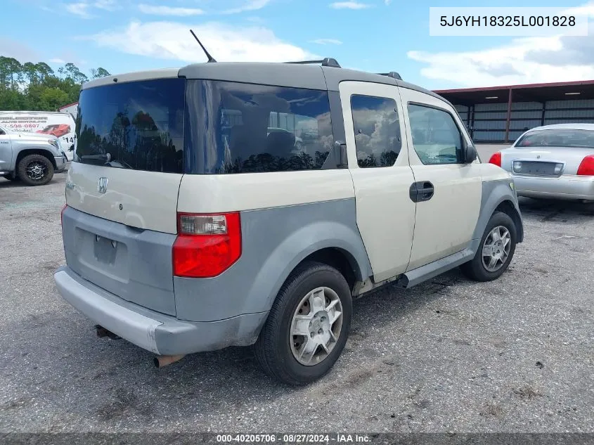 2005 Honda Element Lx VIN: 5J6YH18325L001828 Lot: 40205706