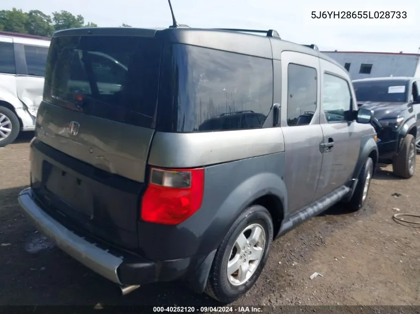 2005 Honda Element Ex VIN: 5J6YH28655L028733 Lot: 40252120