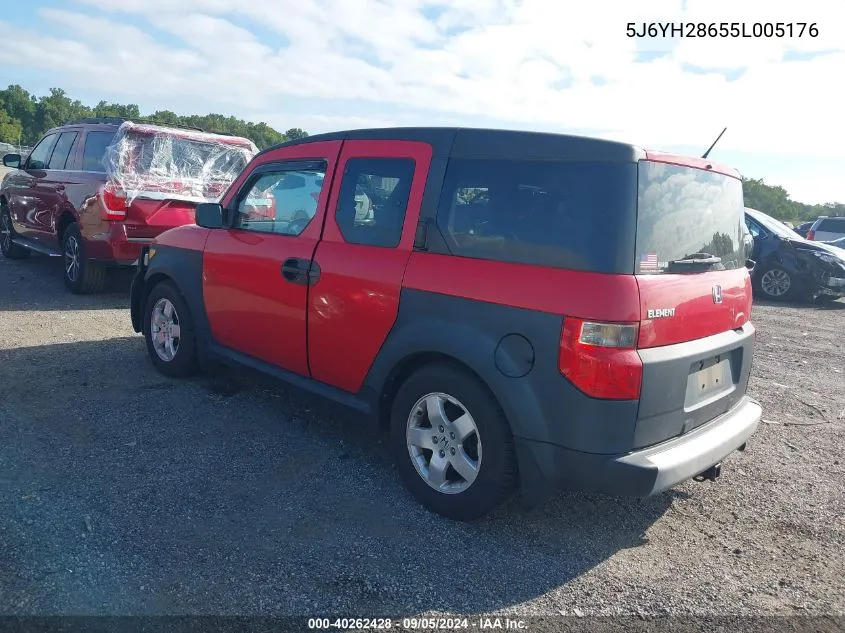 2005 Honda Element Ex VIN: 5J6YH28655L005176 Lot: 40680863